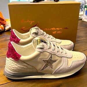 Vintage Havana rock sneaker pink glitter